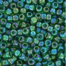 Toho seed beads 8/0 round Transparent-Rainbow Grass Green - TR-08-167B